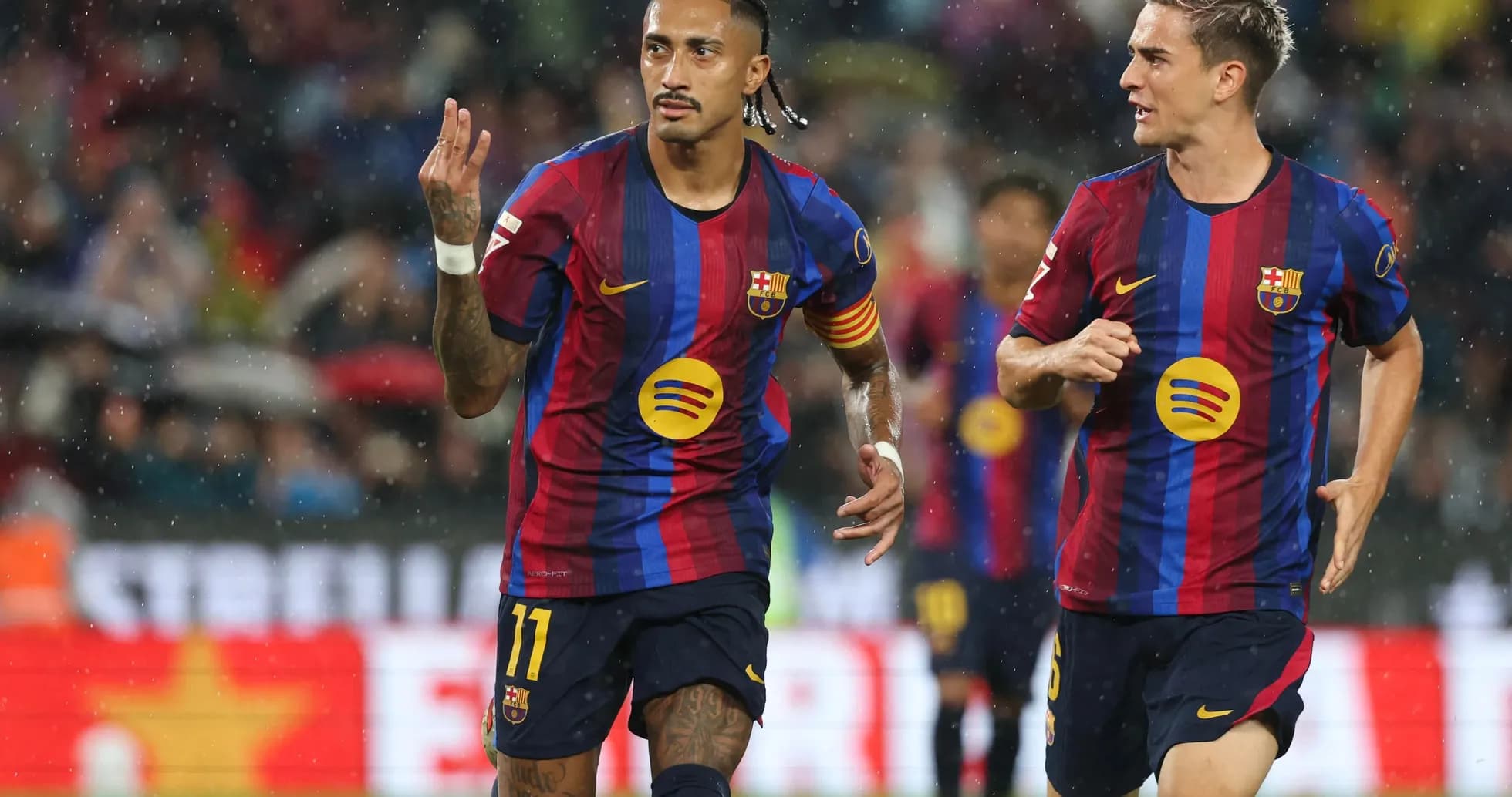 Jugadores de Barcelona celebrando un gol