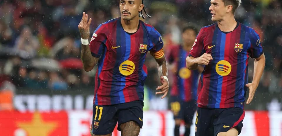 Jugadores de Barcelona celebrando un gol