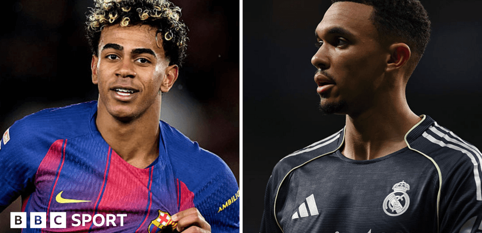 Jugadores de Barcelona y Real Madrid en el campo