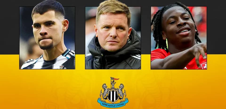 Tres jugadores de Newcastle United en un collage