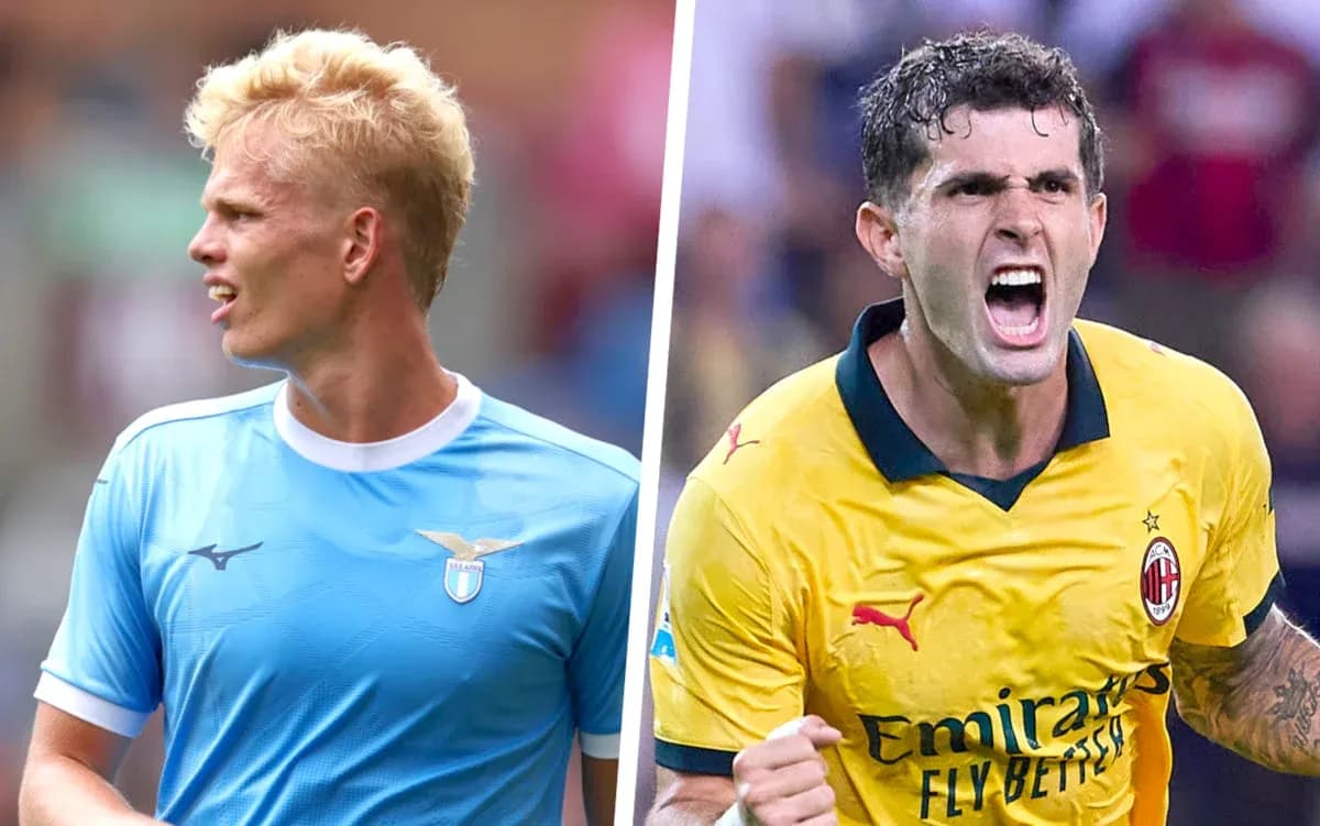 Jugadores de Lazio y AC Milan en acción