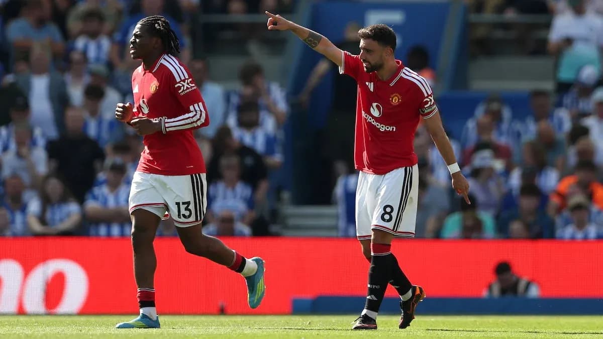 Jugadores de Manchester United durante el partido