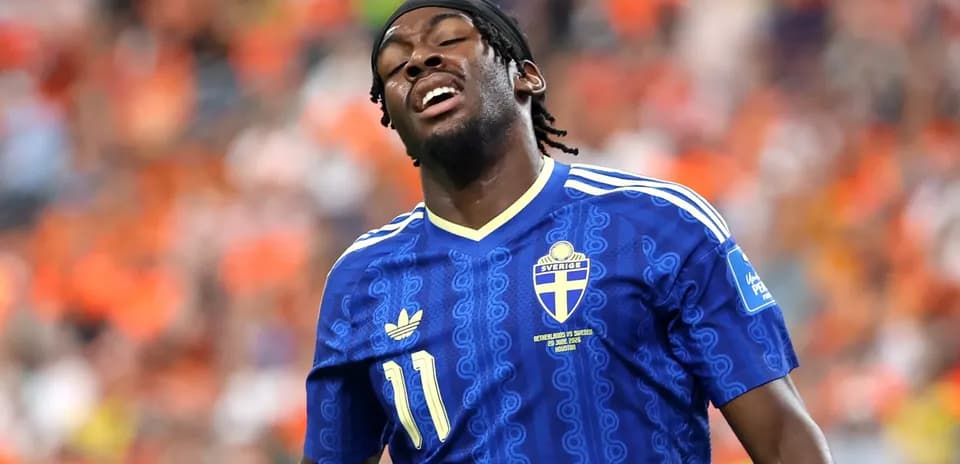 Jugador de Suecia en acción durante un partido