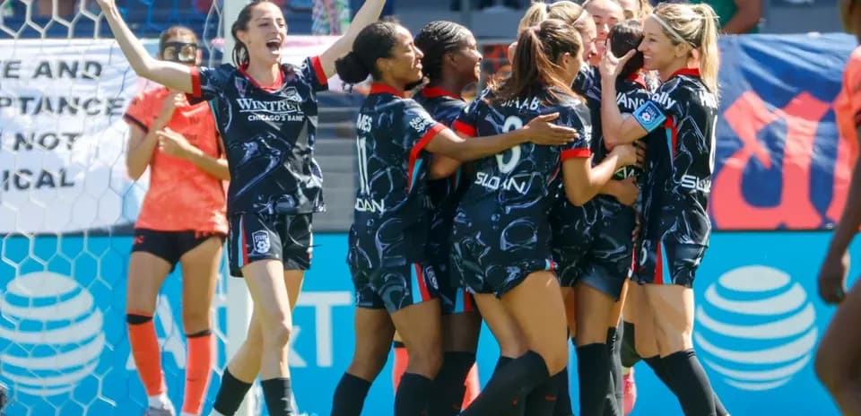 Celebración del Chicago Red Stars después de un gol
