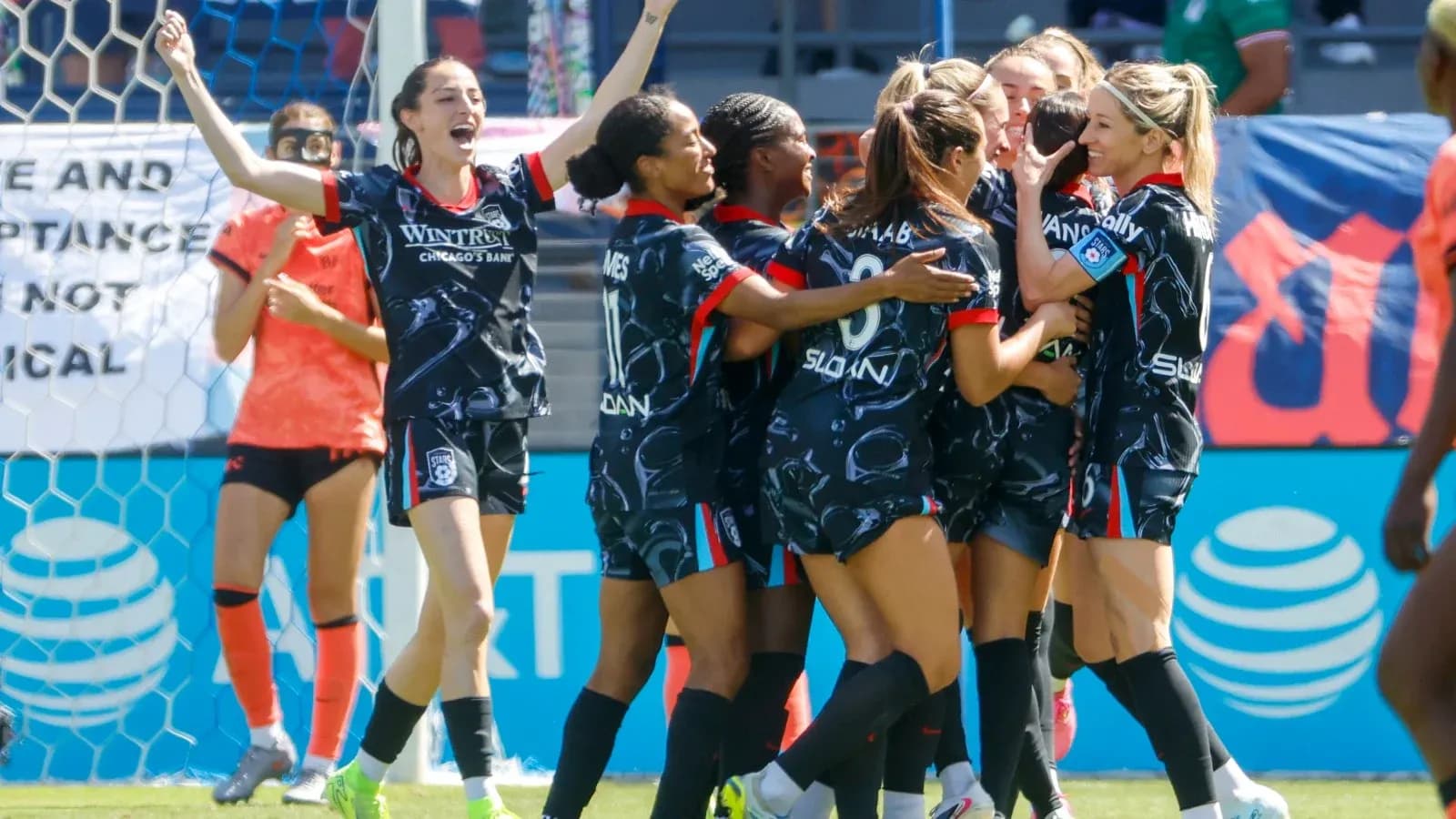 Celebración del Chicago Red Stars después de un gol