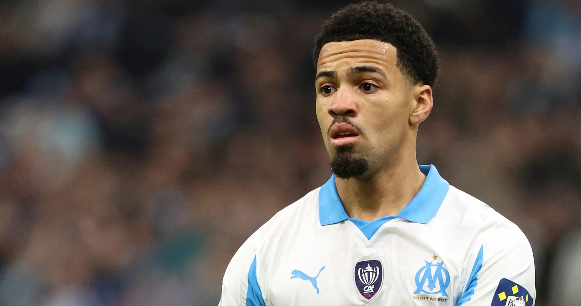 Jugador de Olympique de Marsella en el campo