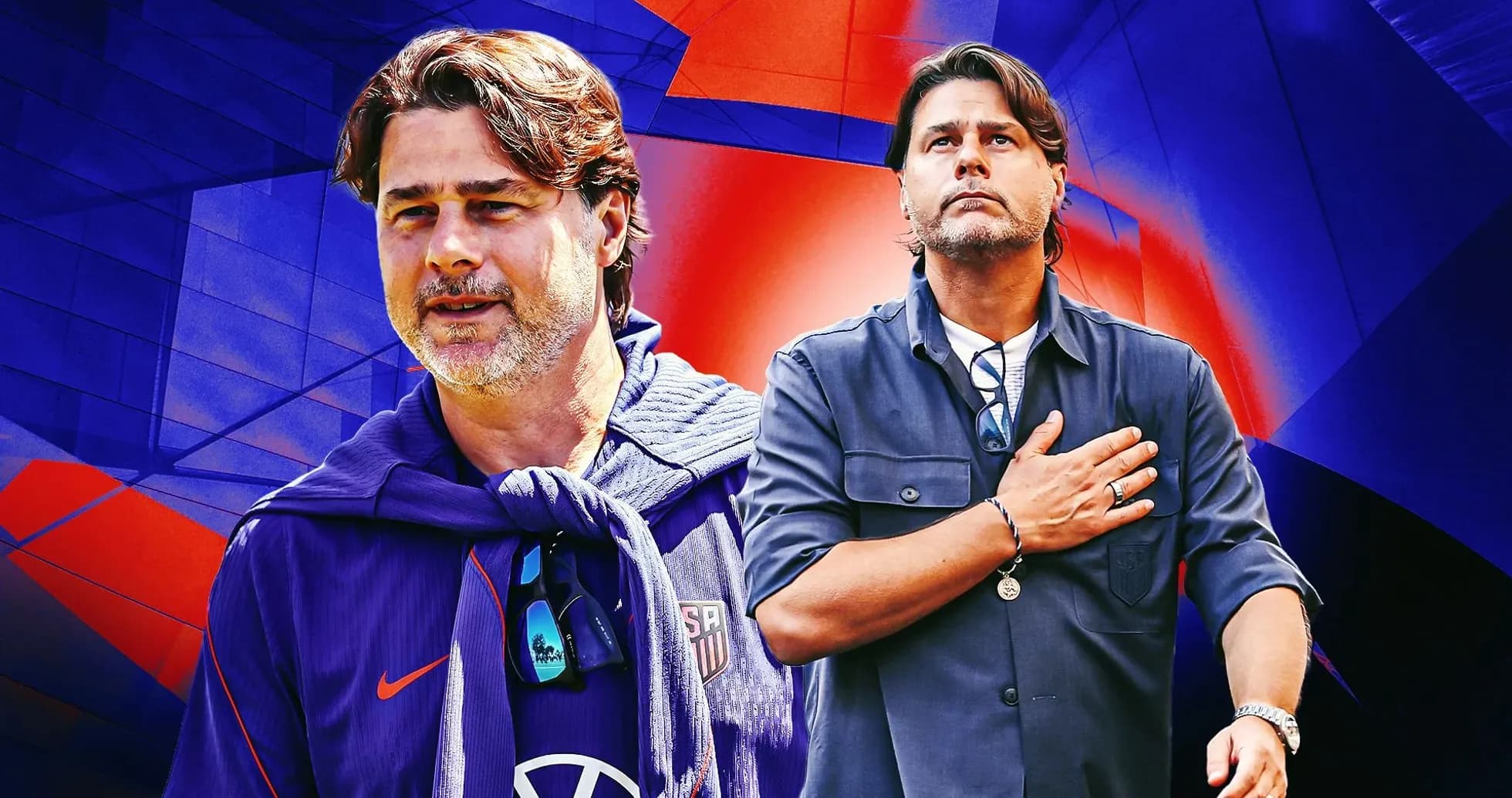 Entrenador en fondo gráfico colorido