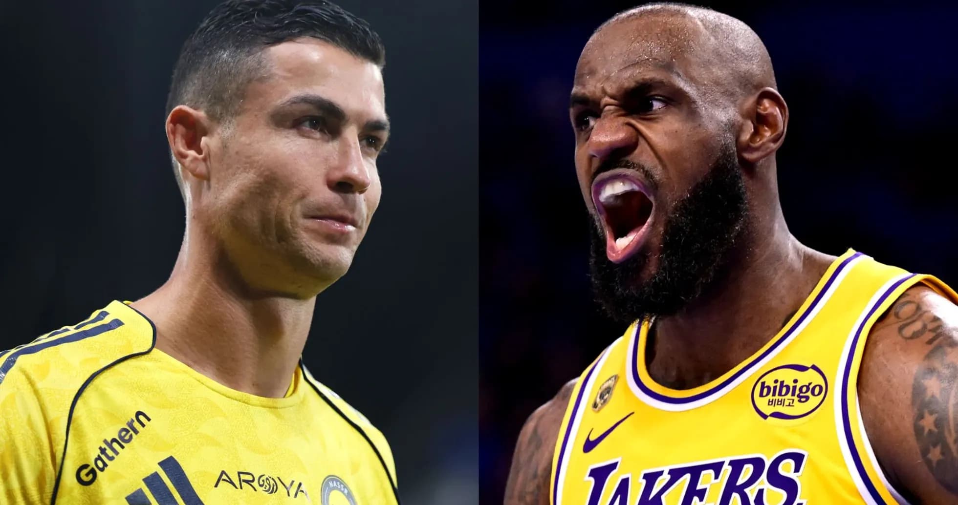 Cristiano Ronaldo y LeBron James en retratos opuestos