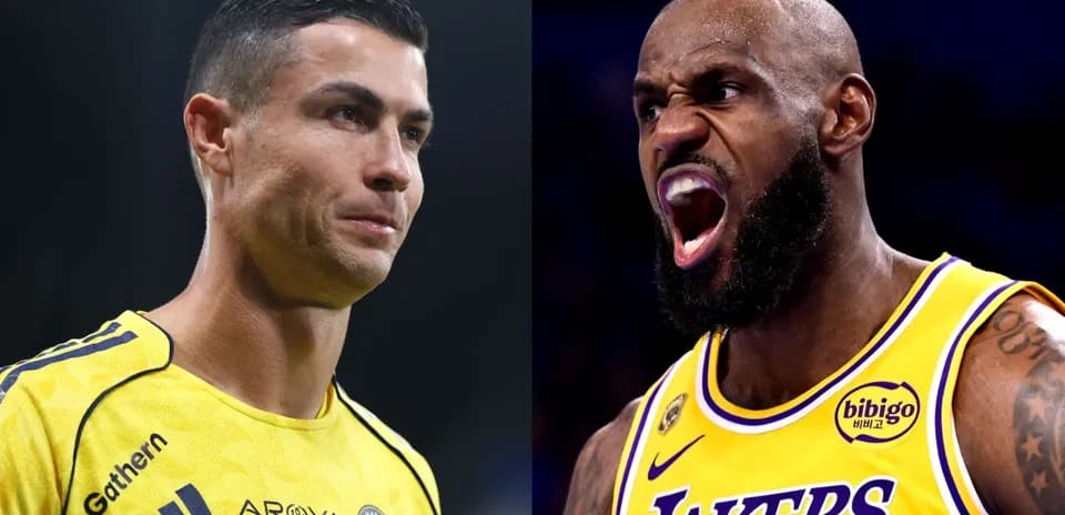 Cristiano Ronaldo y LeBron James en retratos opuestos