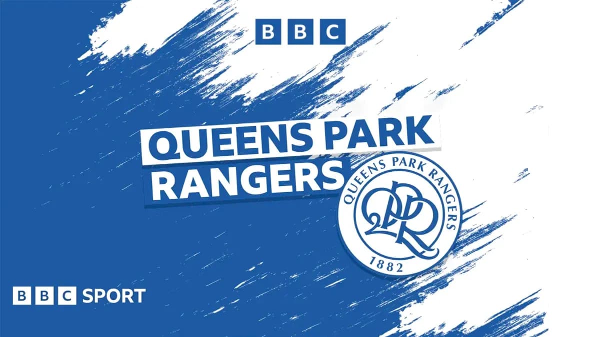 Logotipo de Queens Park Rangers en fondo azul Logotipo de Queens Park Rangers en fondo azul