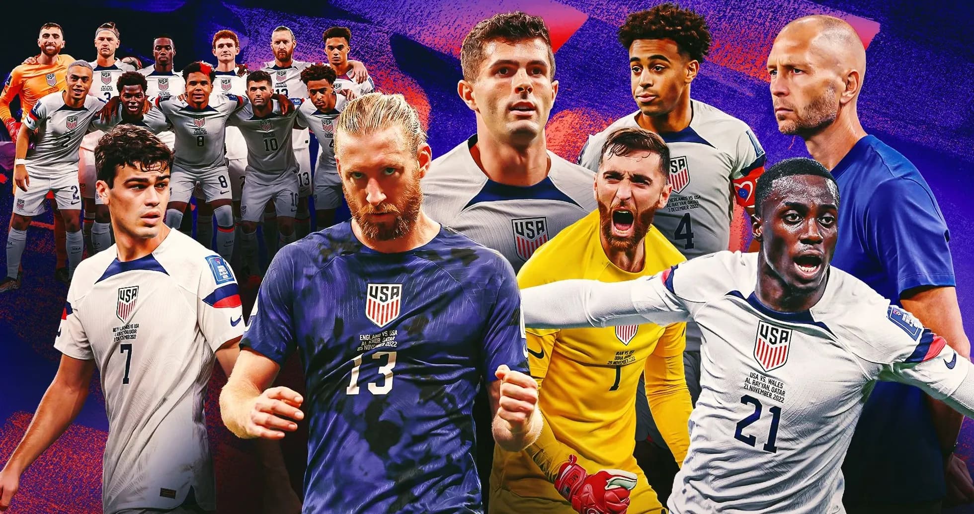 Jugadores de la selección de EE. UU. en formación