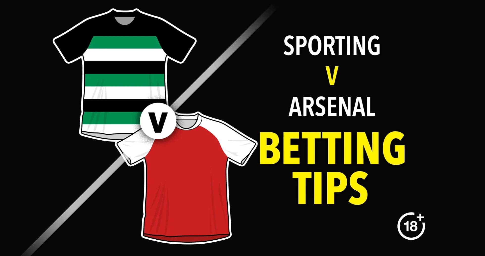 Camisetas de Sporting y Arsenal con texto de apuestas