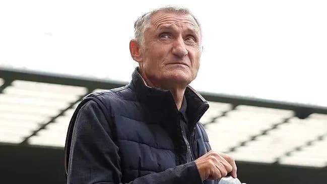 Hombre observando el campo de fútbol con interés