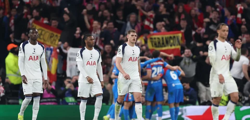 Jugadores del Tottenham en el partido