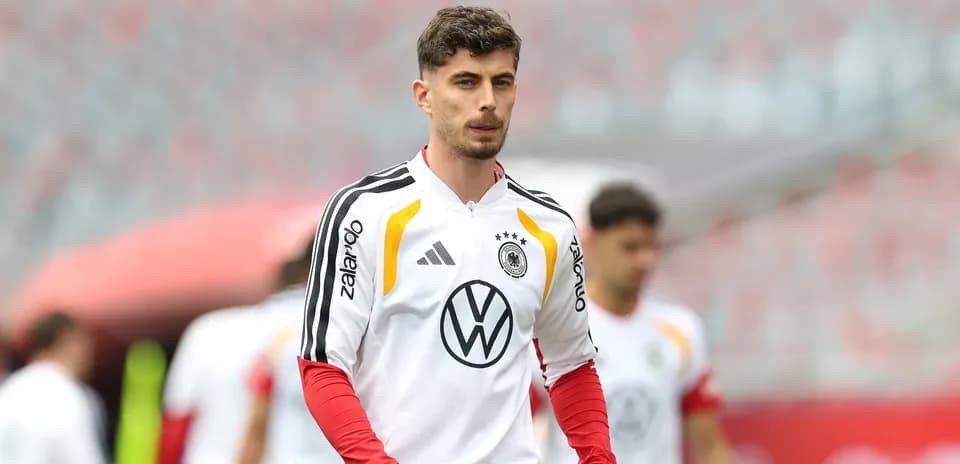 Jugador de Alemania en entrenamiento previo al partido