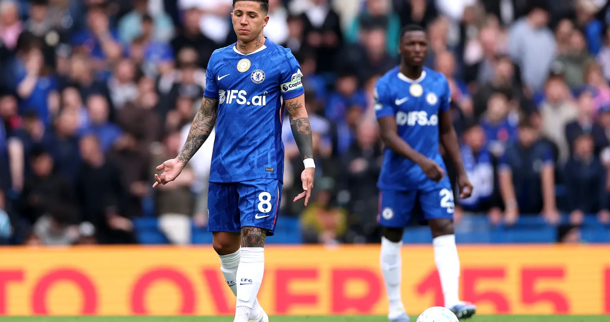 Jugadores de Chelsea durante el partido