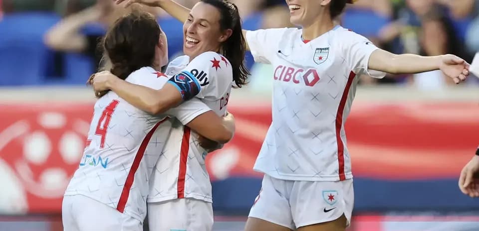 Jugadoras del Chicago Red Stars celebrando un gol