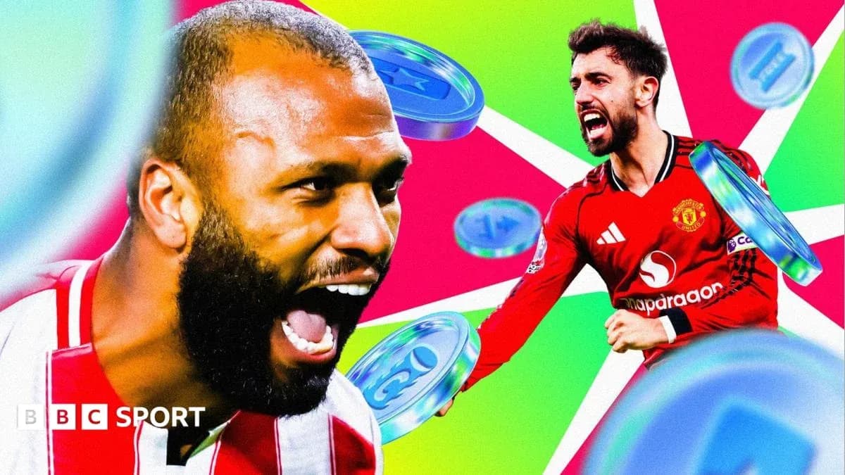 Jugadores celebrando en fondo colorido con monedas