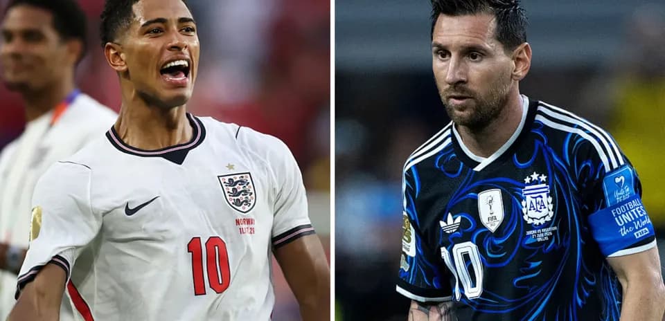 Bellingham y Messi en el partido Inglaterra vs Argentina