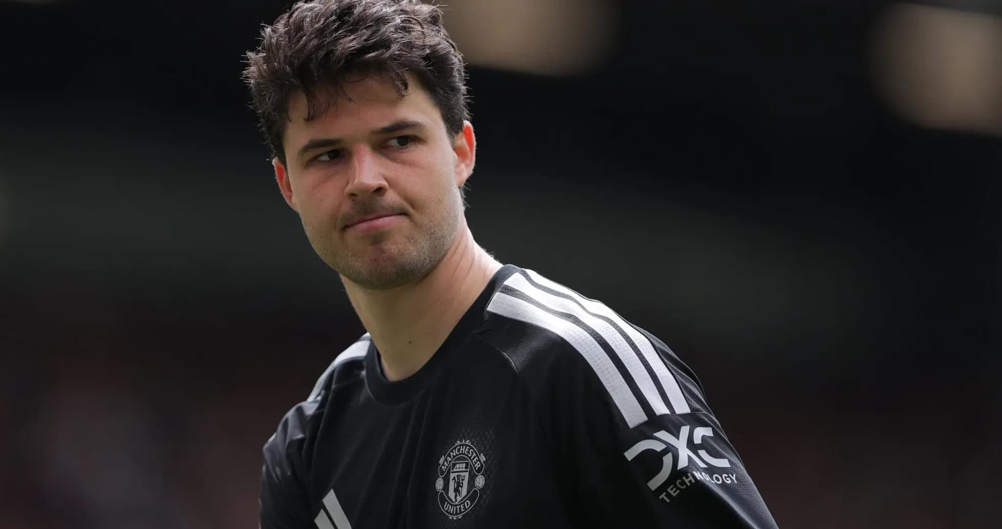Portero de Manchester United en el campo de juego