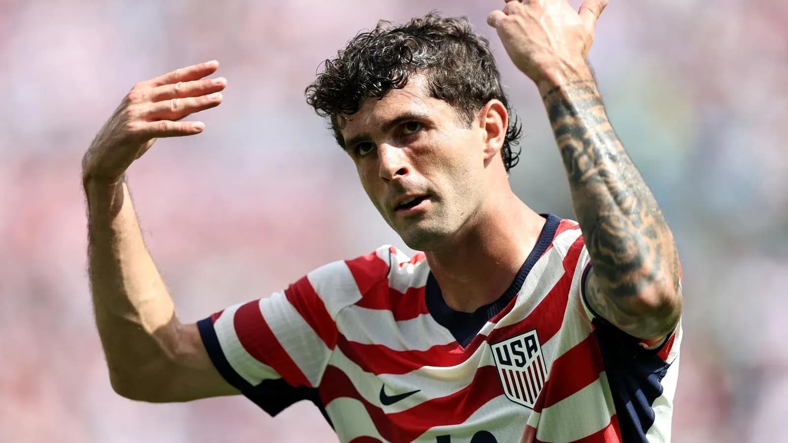 Jugador de Estados Unidos gesticulando durante el partido