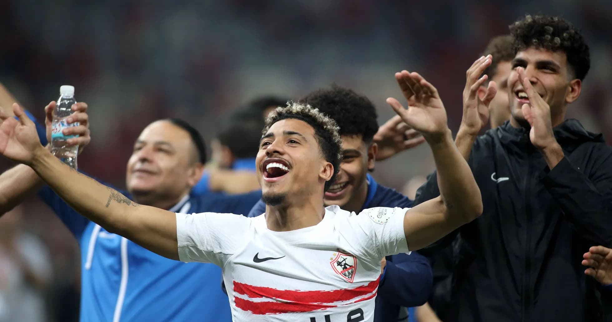 Jugadores del Zamalek celebrando una victoria en el campo
