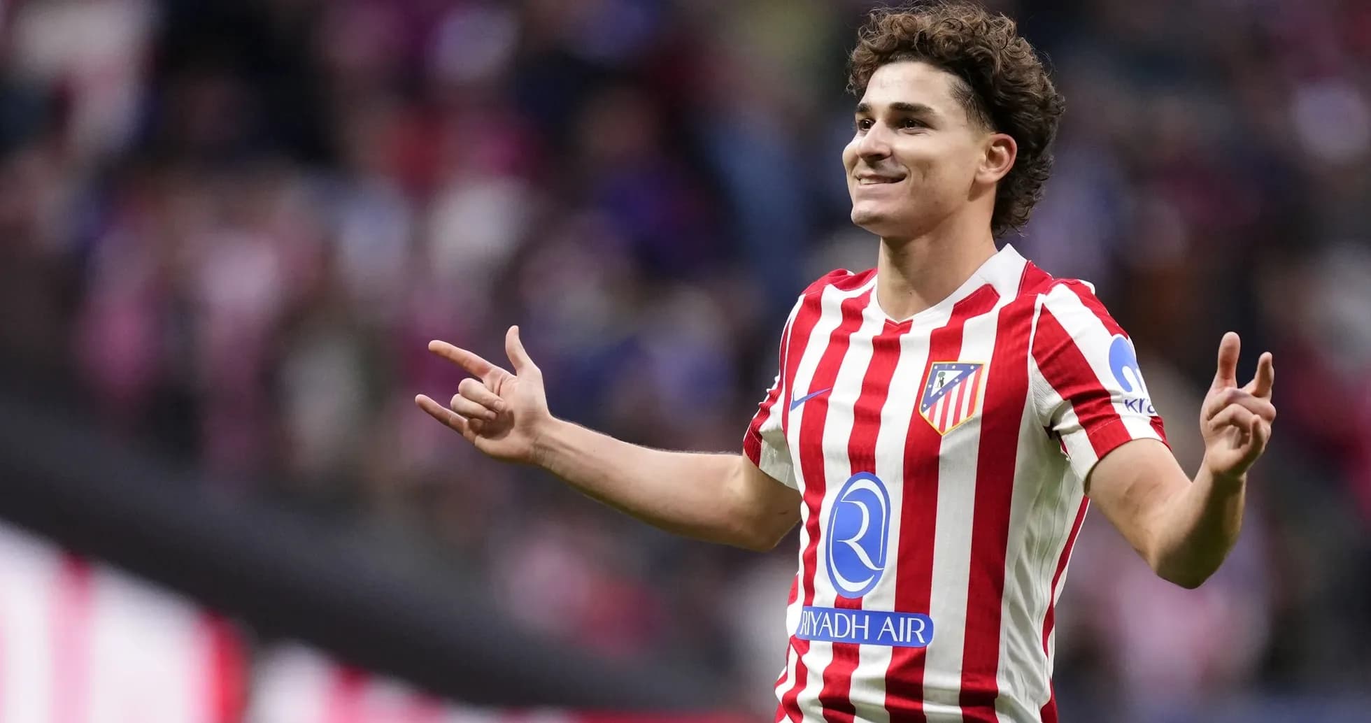 Jugador de Atlético de Madrid celebrando un gol