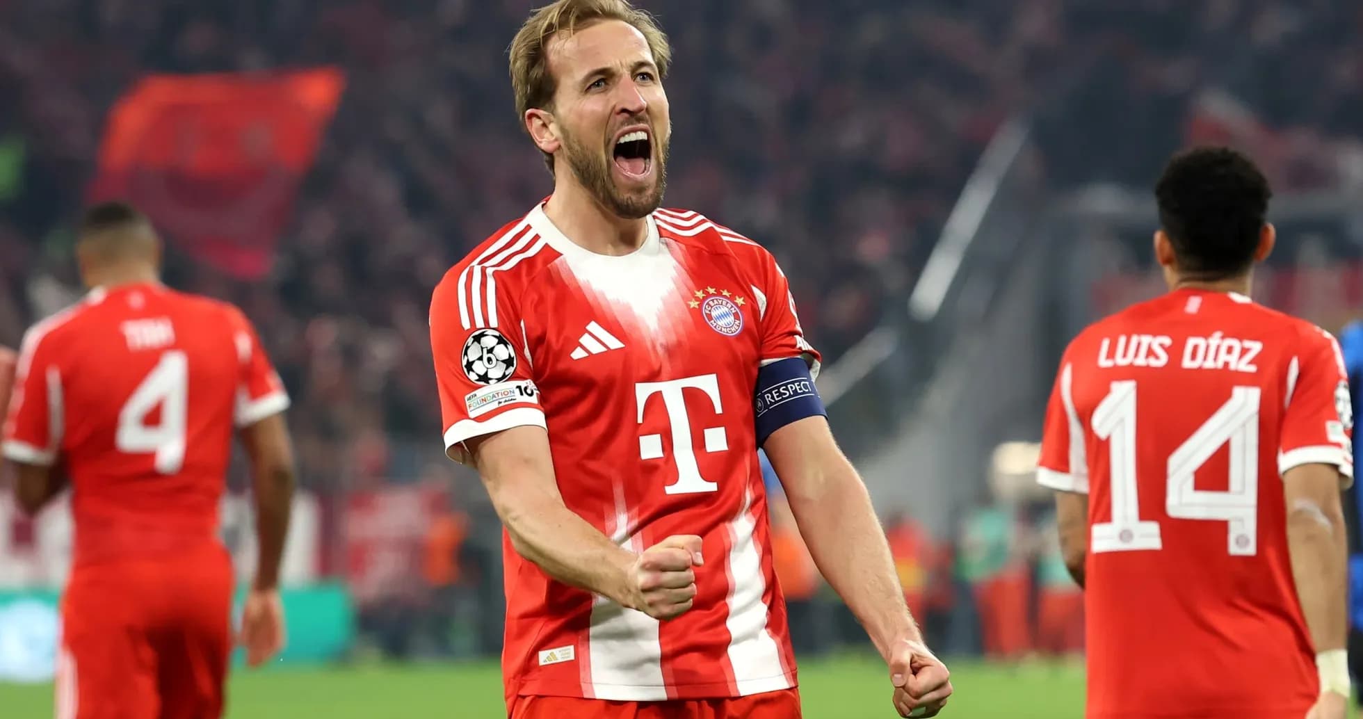 Harry Kane celebrando un gol con Bayern München