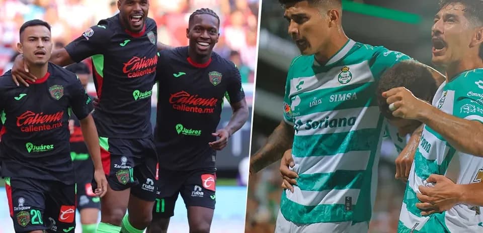 Jugadores de Santos Laguna y FC Juárez celebrando