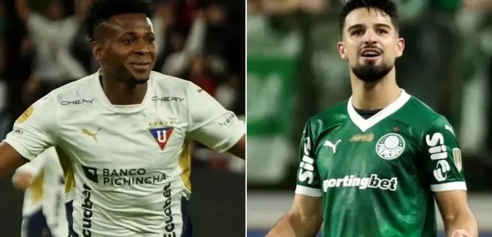 Jugadores de LDU y Palmeiras durante el partido