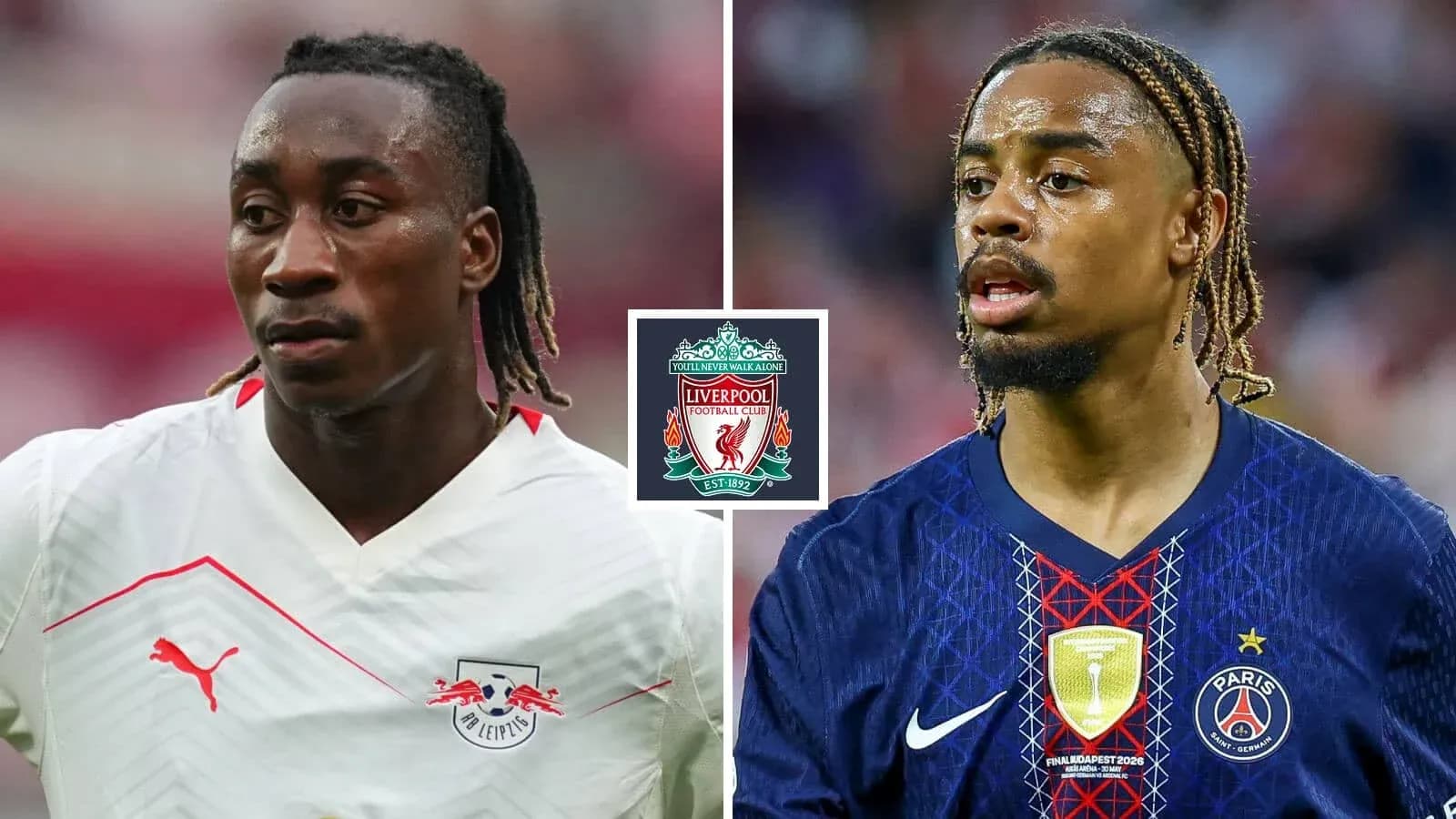 Jugadores de RB Leipzig y PSG en el campo