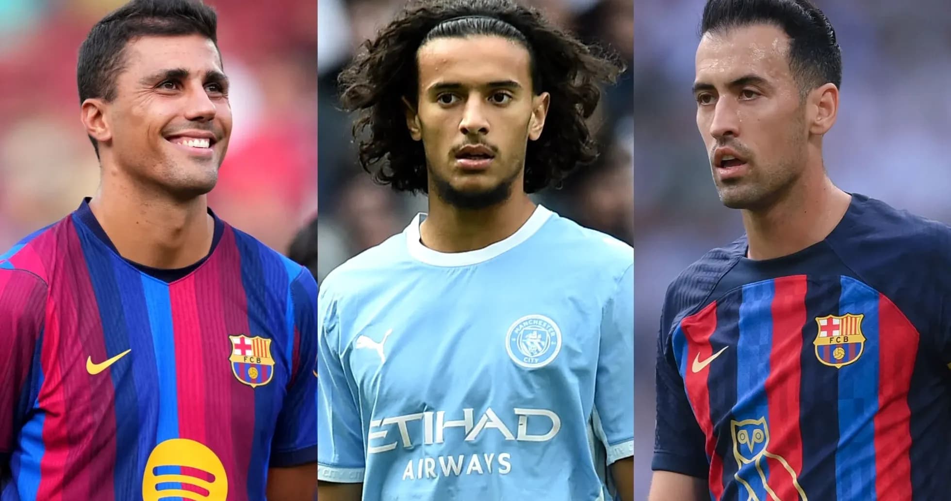 Tres futbolistas en sus respectivas camisetas de clubes
