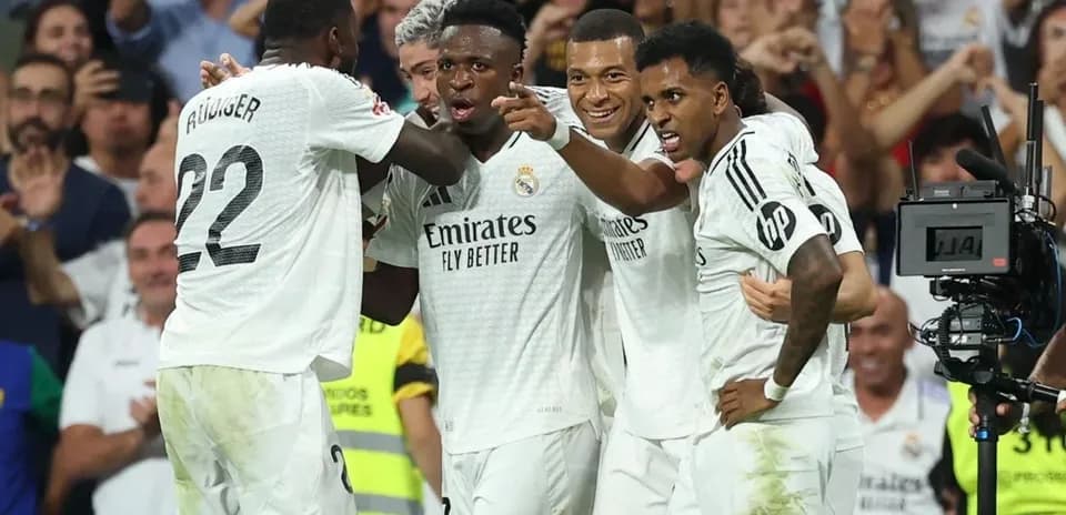 Jugadores del Real Madrid celebrando un gol