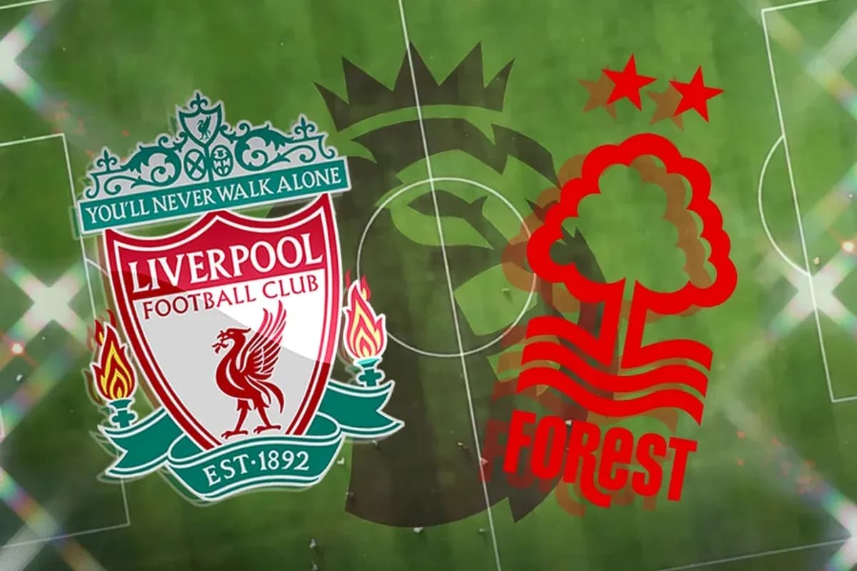 Logos de Liverpool y Nottingham Forest en campo