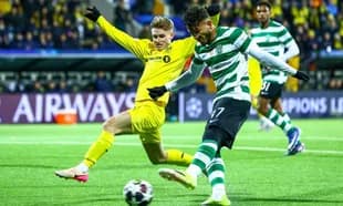 Jugador de Sporting CP en acción contra Bodo/Glimt