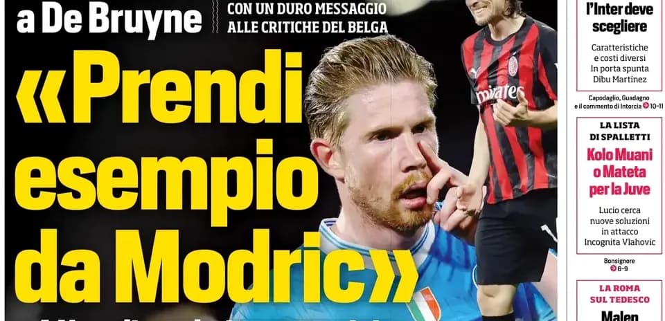Kevin De Bruyne y Luka Modric en portada de periódico