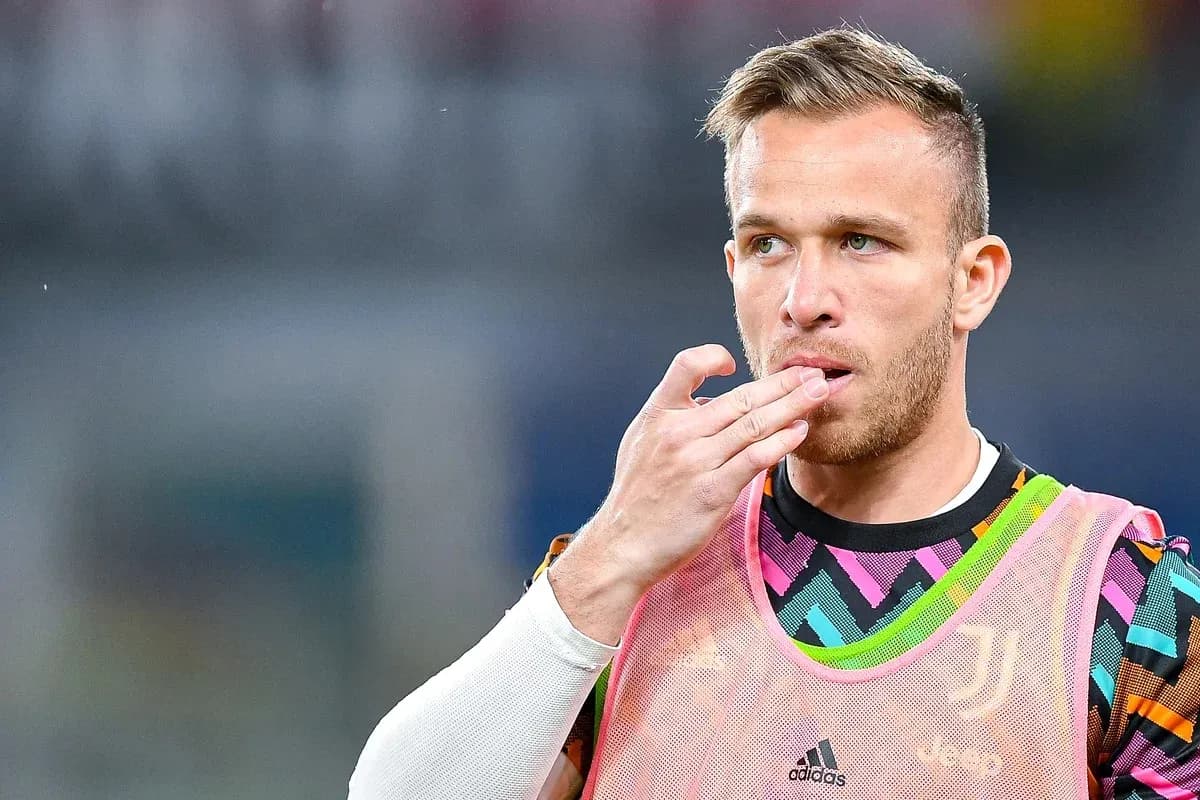 Jugador de Juventus en calentamiento antes del partido