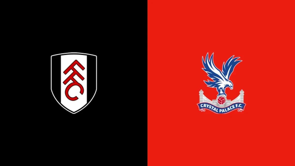 Logos de Fulham y Crystal Palace en fondo dividido