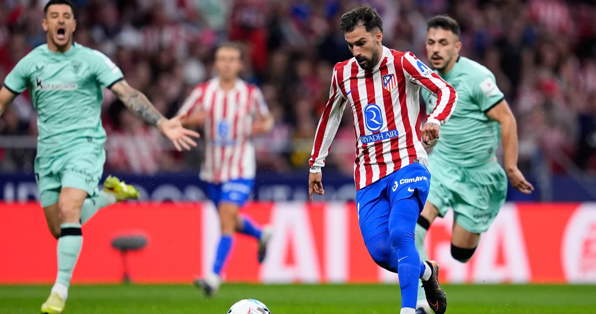 Jugadores de Athletic Club y Atlético de Madrid