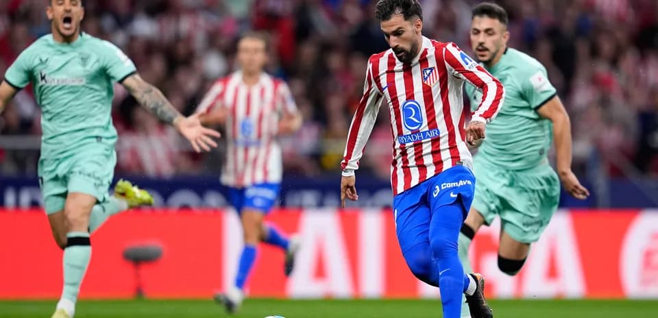 Jugadores de Athletic Club y Atlético de Madrid