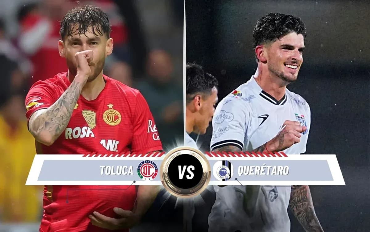 Jugadores de Toluca y Querétaro en el partido