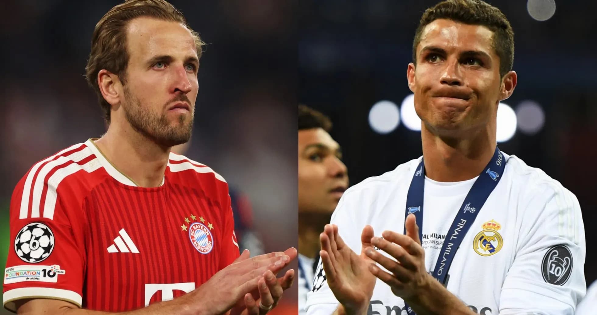 Harry Kane y Cristiano Ronaldo aplaudiendo tras el partido