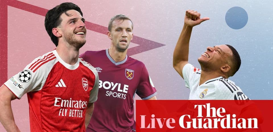 Jugadores de Arsenal, West Ham y Real Madrid sonrientes