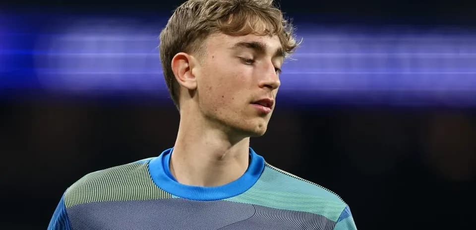 Portero del Real Madrid durante el calentamiento