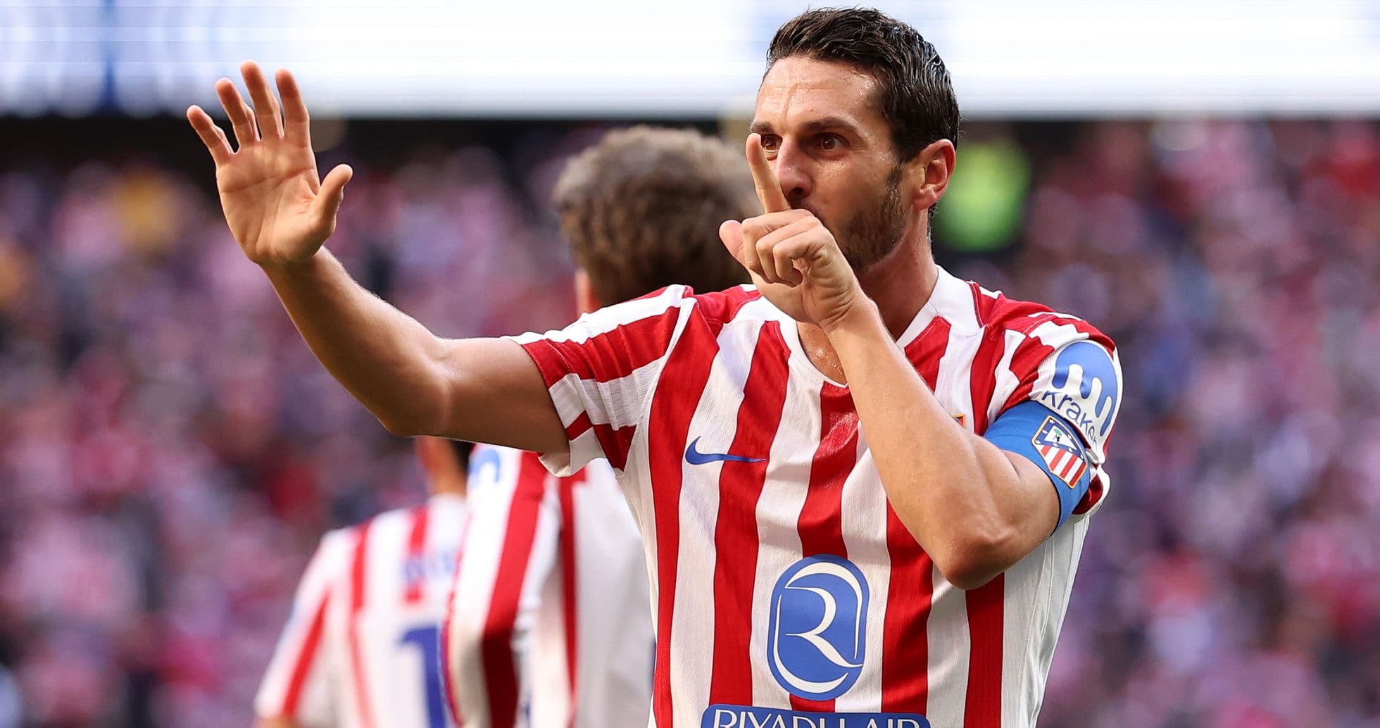 Jugador de Atlético de Madrid celebrando un gol
