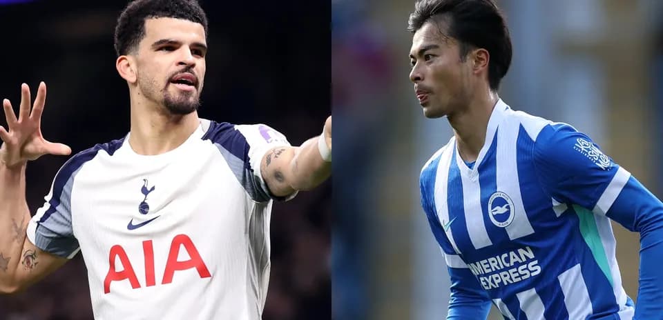 Jugadores de Tottenham y Brighton en el partido