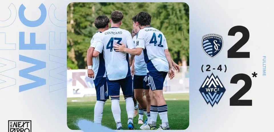 Jugadores de Sporting KC II celebrando un gol