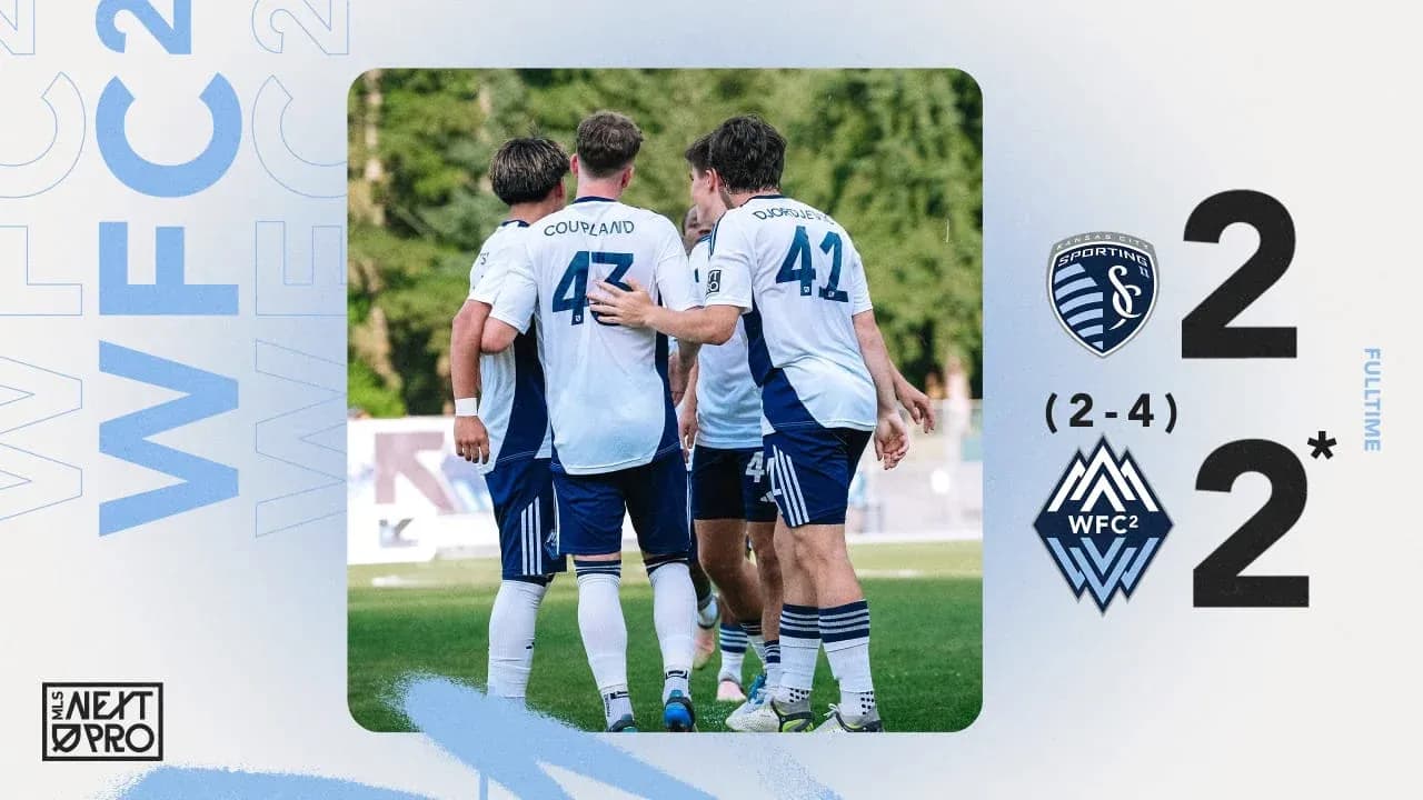 Jugadores de Sporting KC II celebrando un gol