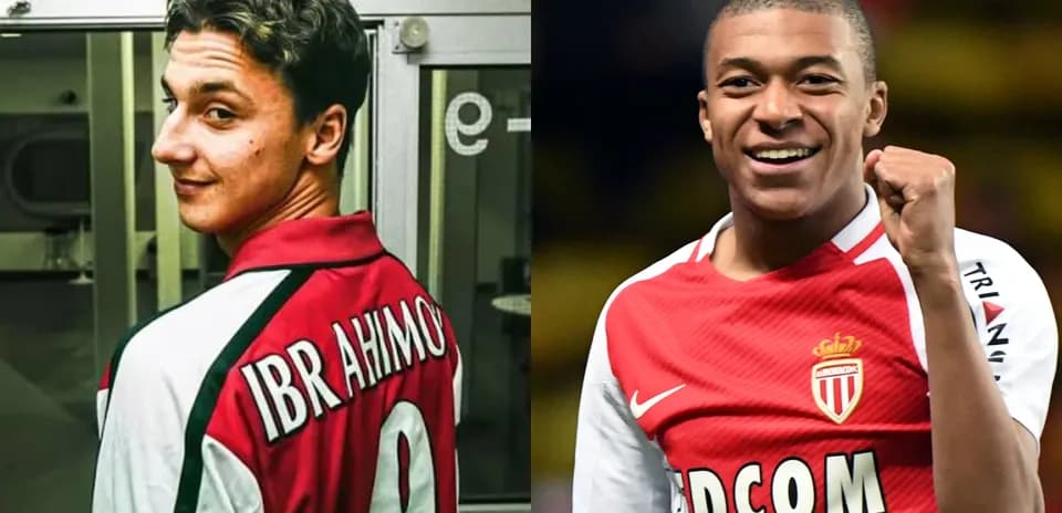 Zlatan Ibrahimović y Kylian Mbappé en camisetas