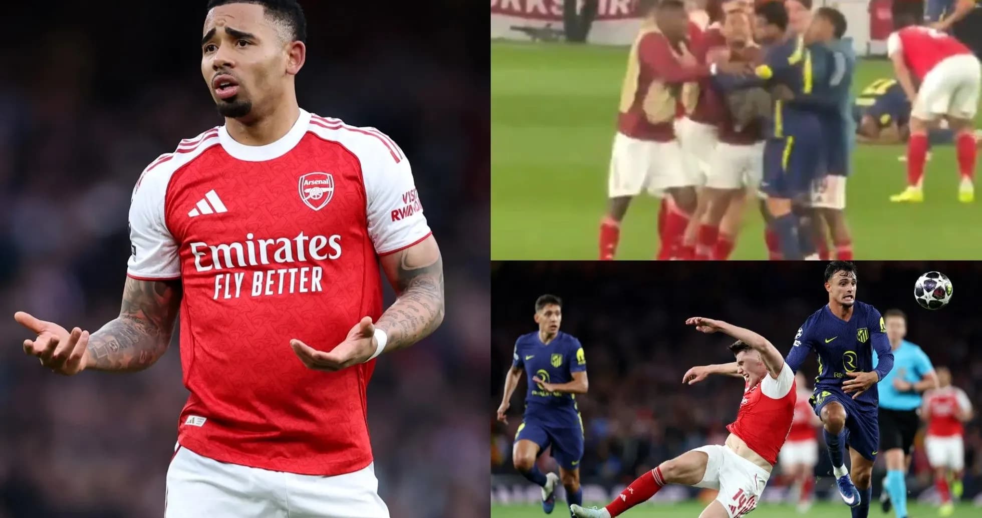 Jugador de Arsenal gesticulando durante un partido